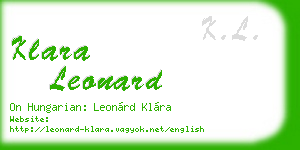 klara leonard business card